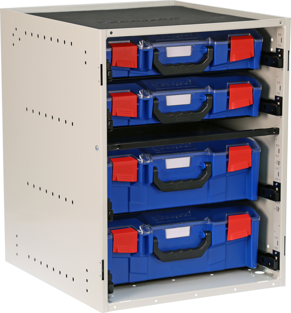 SCS2L2SA-BL - StorageTek Cabinet holds 2 large and 2 small ABS case with PC Lid. Assembled- Blue Case